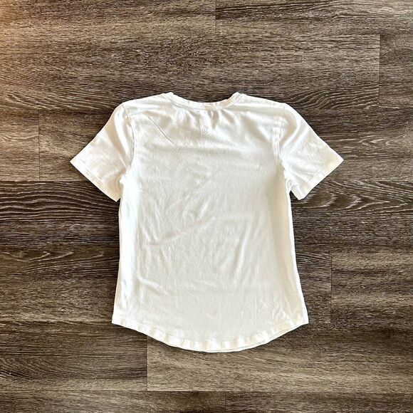 EUC Lululemon Love Curved-Hem Crewneck T-Shirt White Pima Cotton Size 2 Capsule - Picture 11 of 11